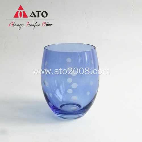 Clear tumbler with Spray color&Etching glass water cup